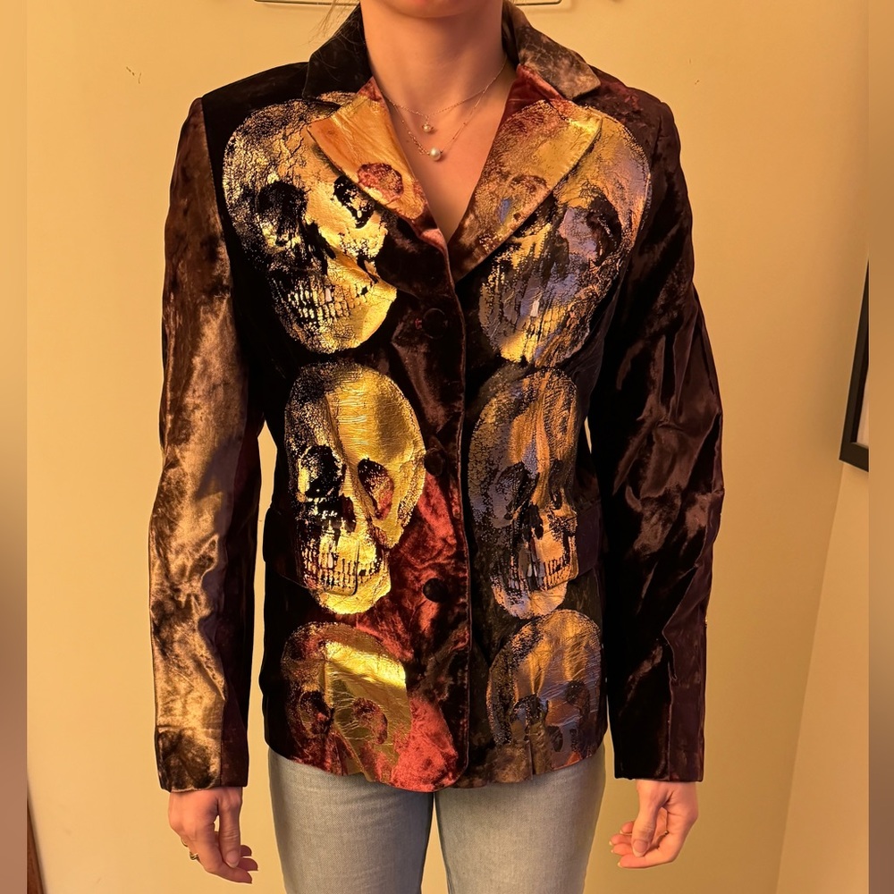 Velvet blazer with Sculls